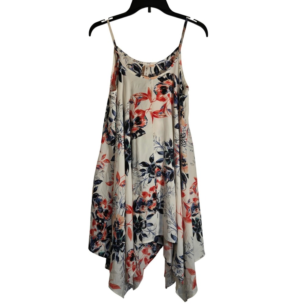 Vanilla Bay Women Small Floral Handkerchief Hem Spaghetti Strap Tank Top VT6120